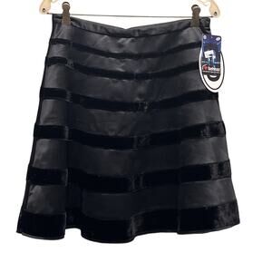 Behnaz Sarafpour for Target Skirt Women Small Black A-Line Mixed Velvet Striped